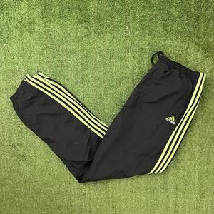 2000s Black and Green Adidas Track pants